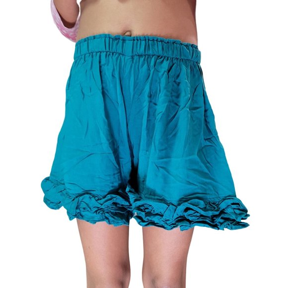 Persnickety NWT 100% cotton blue ruffle shorts photoshoot cute summer spring 4 - Picture 1 of 11